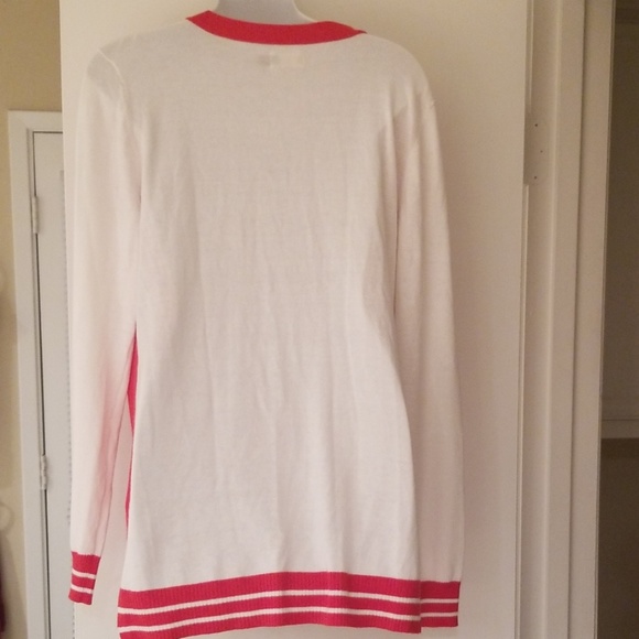 Red and White Cardigan - Picture 2 of 3